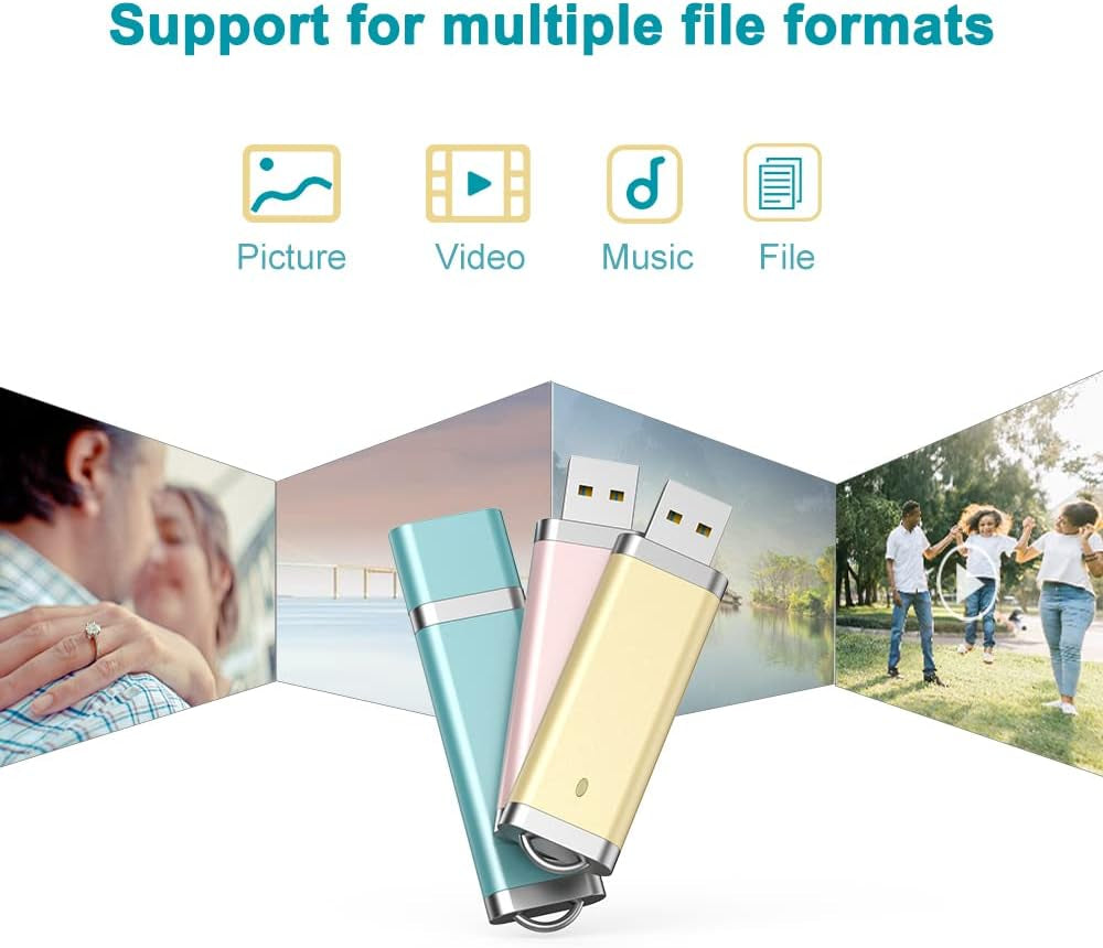 10 Pack 64GB Flash Drives - USB Thumb Drive, 64GB, Colorful